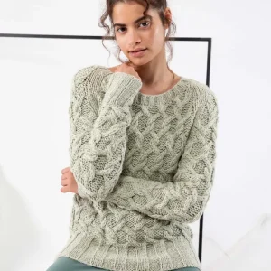 Schnäppchen Pullover mit Zopfmuster aus Sakura
