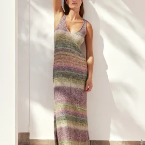 Premium Maxikleid Glatt Links In A Linie aus Mosaico (Linea Pura)