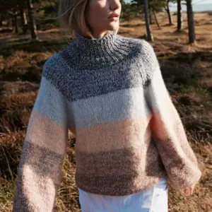 Raglanpullover in Blockstreifen aus Ecopuno/Setasuri Direktkauf