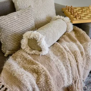 Gestreifte Decke Mit Fransen Und Pailletten aus Winter Softness & Basta & Cosmo & Orsetto Rabatt