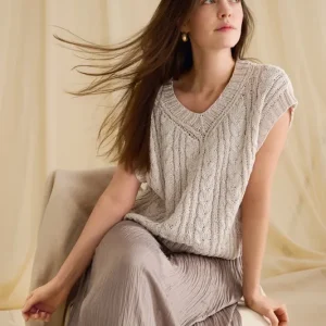 Top Mit Zöpfen aus Cotton Silk Weltweiter Versand