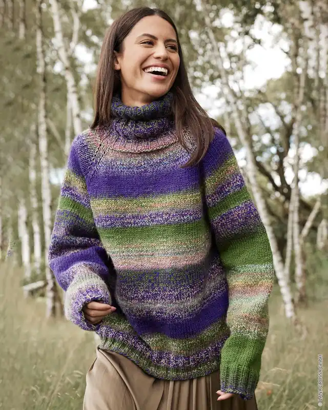 Schnäppchen Rollkragen-Pullover aus Gomitolo Fusione