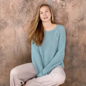 Bestpreis Pulli mit Zopf-Ajour aus Ecopuno