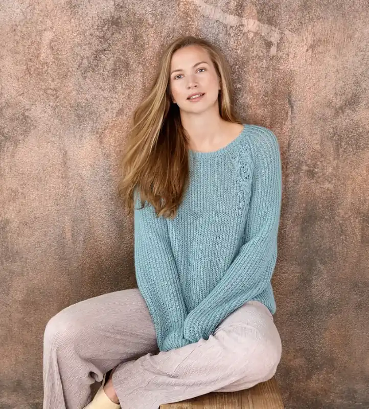 Bestpreis Pulli mit Zopf-Ajour aus Ecopuno