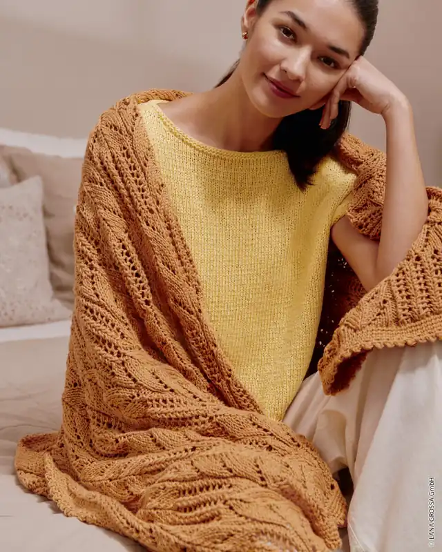 Decke Im Ajourmuster aus Organico (GOTS) Bestseller