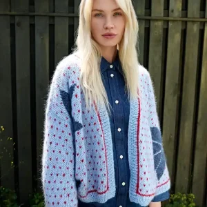 Versand Am Gleichen Tag Jacquard-Cardigan aus Ecopuno & Silkhair