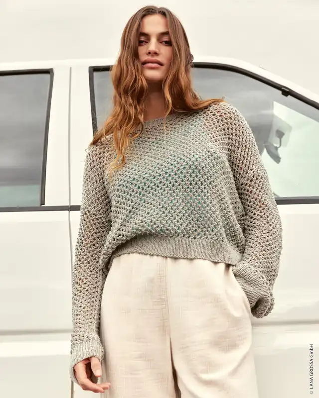 Sonderaktion Pullover Im Gittermuster aus Linissimo