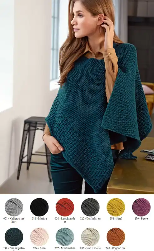 Einfacher Poncho aus Bingo (Melange) Jetzt Zugreifen