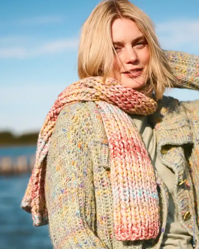 Melierter Rippenschal aus Dolce Geprüft