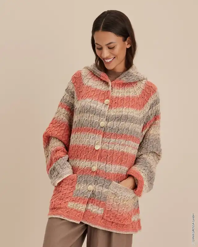 Top Down-Hoodiejacke aus Gomitolo Fusione Finale Aktion