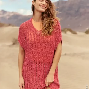 Schnäppchen Minikleid Im Fallmaschenmuster aus Linissimo & Solo Lino