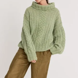 Online Kaufen Pullover Mit Zopfmuster aus Natural Alpaca Lungo