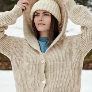 Kracherpreis Jacke mit Kapuze aus LandLust Alpaka Merino 100