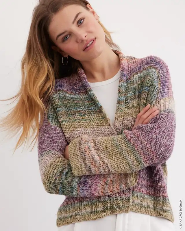 Nur Heute Rippencardigan aus Mosaico (Linea Pura)