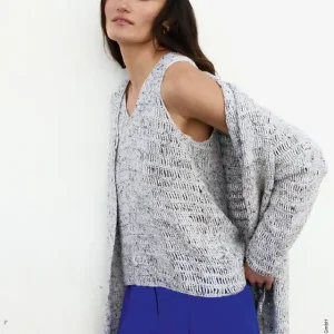 Hochwertig Cardigan In Festen Maschen Und Dreifachen Stäbchen aus Maglia
