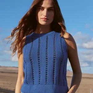 Heute Kaufen Top Mit Hohlsaumstreifen Aus Fallmaschen aus Cotton Wool