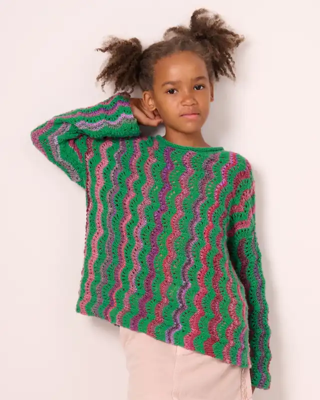 Original Pullover Quergestrickt aus Colorissimo & Ecopuno