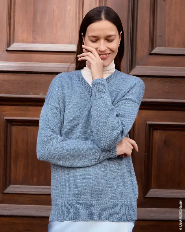 Pullover Glatt Rechts aus Setosa Handgefertigt