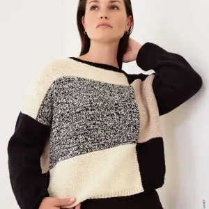 Begrenztes Angebot Colorblock Pullover aus Cool Wool & Ecopuno