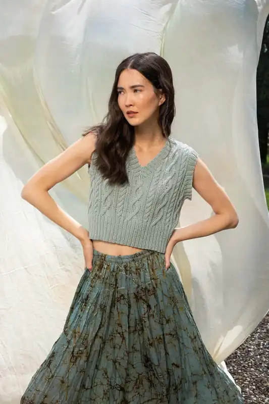 Preis Gesenkt Kurzer Pullunder aus Soft Cotton