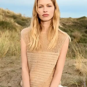 Markenware Top Im Struktur- Und Lochmuster aus Cotton Wool