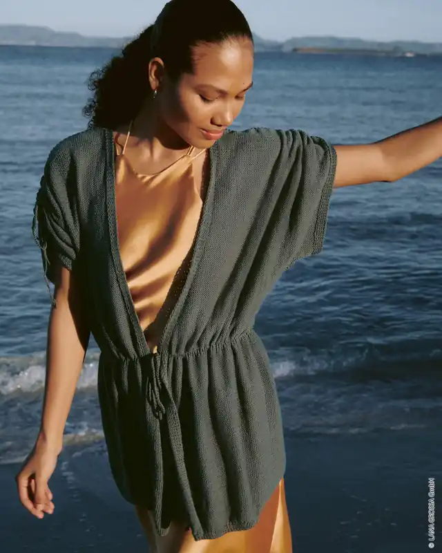 Gratis Versand Cardigan Mit Kordelzug aus Cotton Wool