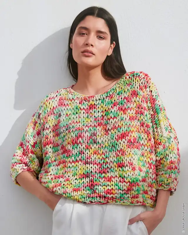 Hochwertig Pullover Mit Fallmaschenmuster aus Gelato