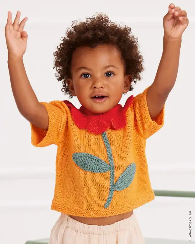 Markenware Pullover Mit Blumenkragen aus Sottile