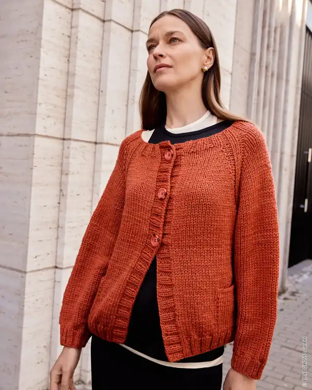 Original Jacke Mit Knopfverschluss aus Brigitte No. 5