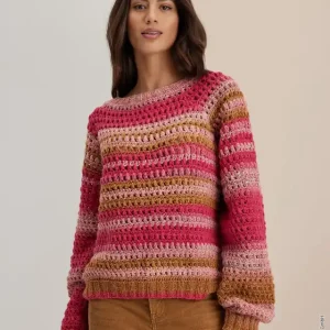 Häkelpullover Mit Noppenmuster aus Gomitolo Fusione Garantierte Lieferung