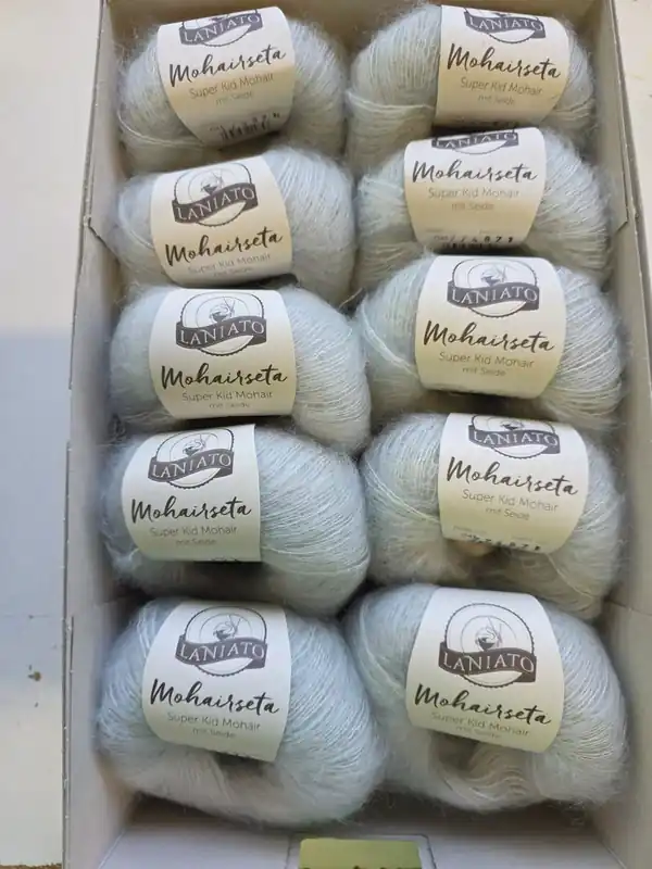 Original 250g Laniato Mohairseta in Farbe 41 Hellgrau