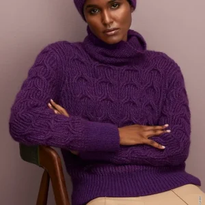 Pullover Im Rippenzopfmuster aus Silkhair & Ecopuno Exklusiv