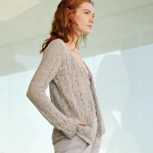 Cardigan im Zackenlochmuster aus Ecopuno Meistverkauft