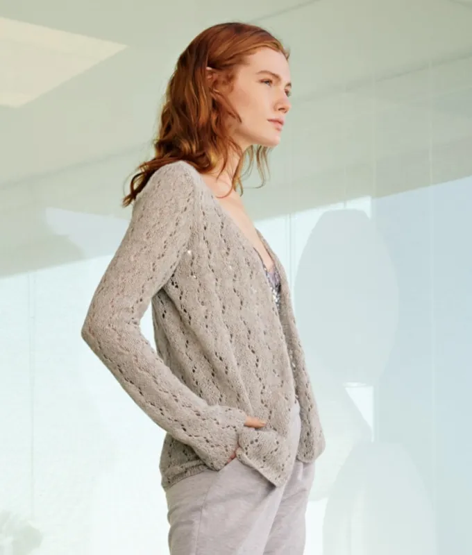 Cardigan im Zackenlochmuster aus Ecopuno Meistverkauft
