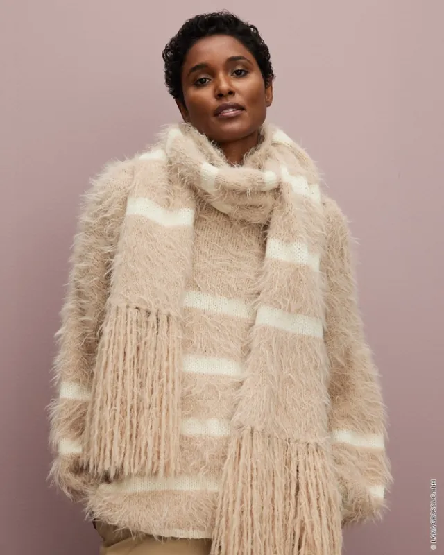 Streifenpullover Glatt Rechts aus Basta – Cool Merino Big Exklusiv