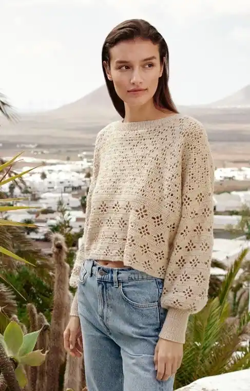 Häkelpullover aus Ecopuno Ausverkauf