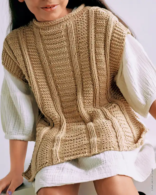 Neu Pullunder Mit Strukturmuster aus Puro Vegano