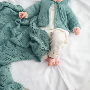 Limited Edition Babydecke mit Rautenmuster aus Ecopuno