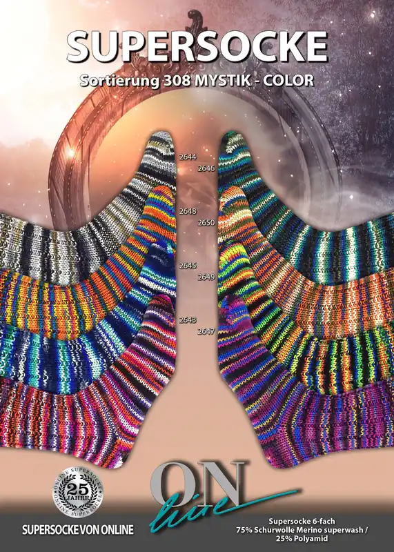 ONline Supersocke 6-fach 150g Sort. 308 Mystik-Color Neuheit