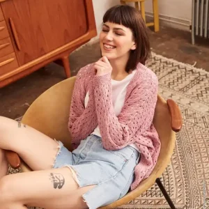 Lochmusterjacke aus Brigitte No. 4 Nur Für Kurze Zeit