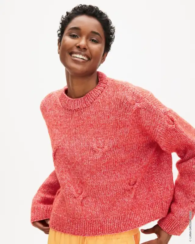 Pullover Mit Versetztem Zopfmuster aus Twinny Rabatt
