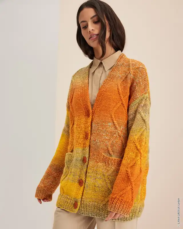 Jacke Mit Zopf aus Gomitolo Fusione Angebot