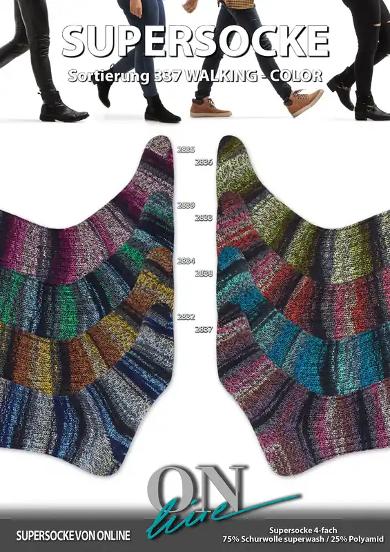 Letzte Chance ONline Supersocke Sort. 337 Walking Color 100g