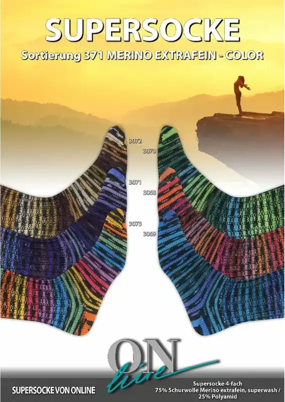 Schnäppchen ONline Supersocke Sort. 371 Merino Extrafein Color 100g