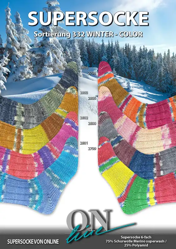 ONline Supersocke 6-fach 150g Sort. 332 Winter-Color Premium