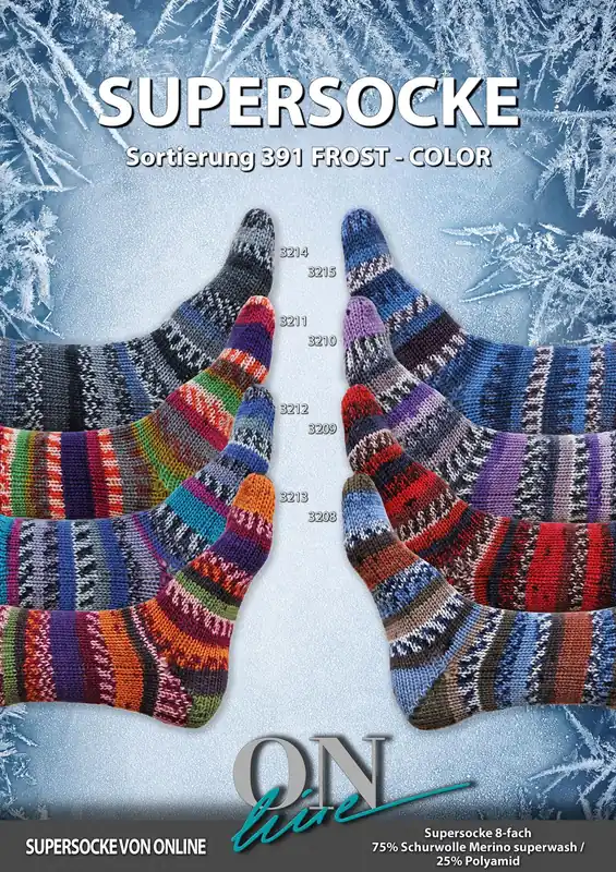 Schneller Versand ONline Supersocke 8-fach 150g Sort. 391 Frost Color
