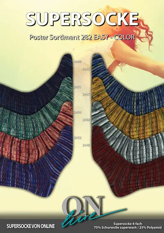 Direkt Vom Hersteller ONline Supersocke Sort. 282 Easy-Color 100g