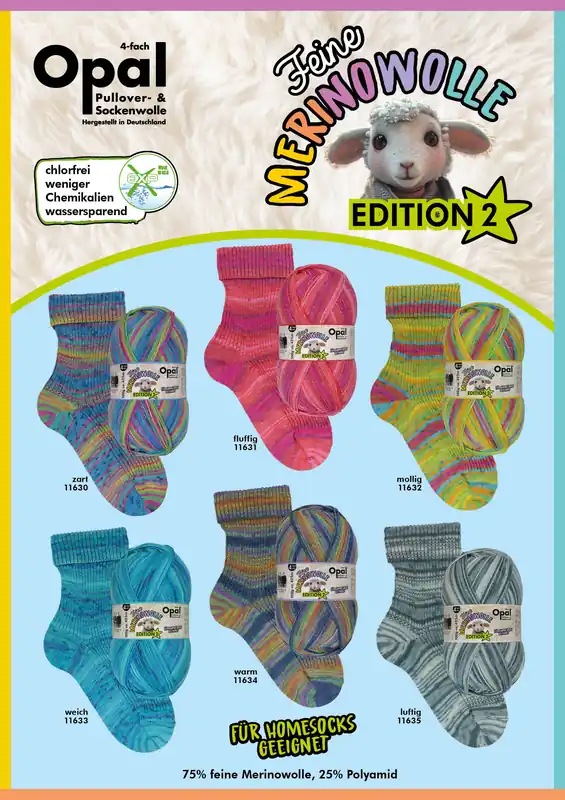 Super-Preis OPAL 4-fach 100g feine Merinowolle – Edition 2