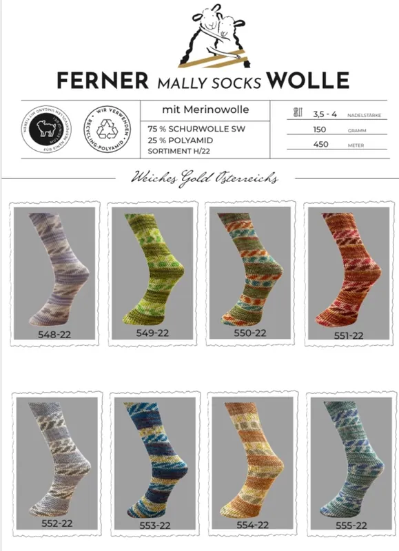 Ferner Wolle Mally Socks 6-fach Merino 2022 Kracherpreis