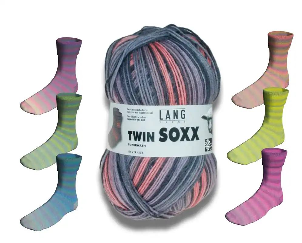 Twin Soxx 100g 4-fädig 1099 HappyStripes Handgefertigt